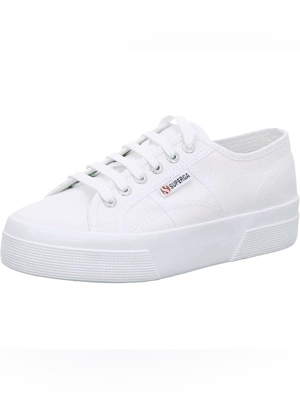 NEW Superga 2790 Platform Sneakers White Canvas Rubber Sole Size 10